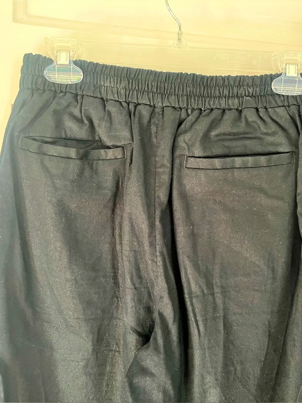 Banana Republic Black Wide-Leg Linen Blend Cropped Pants - Black Small